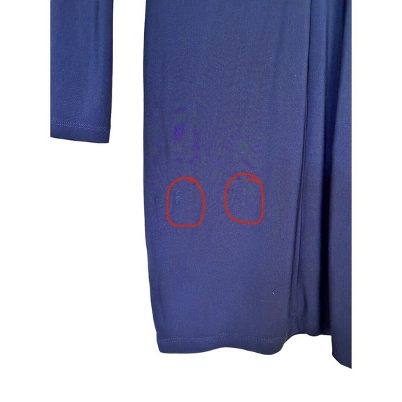 ABS By Allen Schwartz Navy Blue Faux wrap Mini dress NWT Size small*flaw* - Picture 12 of 13